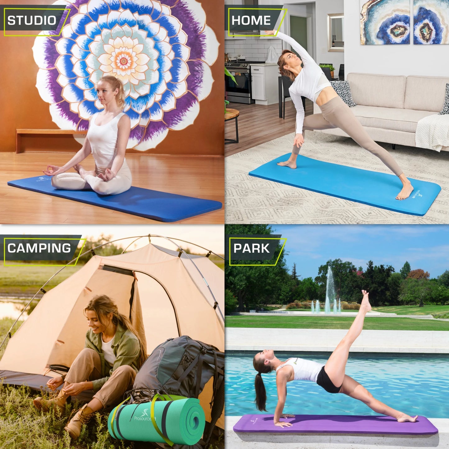 Extra Grueso Yoga Y Pilates Estera 1 En, Green